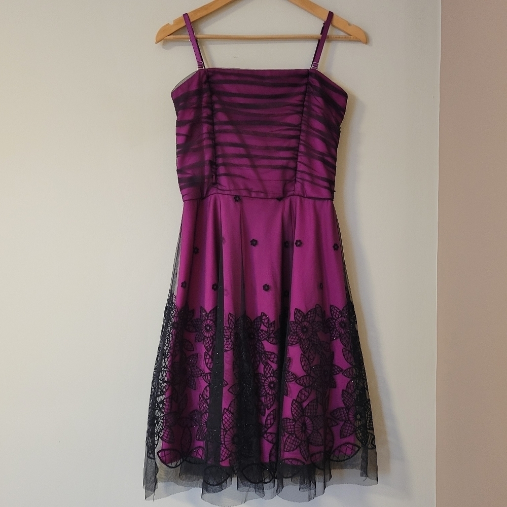 Vintage Y2K Mesh Overlay Goth Whimsigoth Fairy Velvet Burnout Short Prom Dress 6